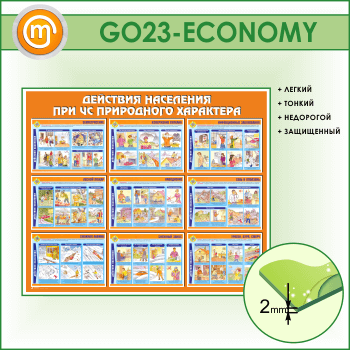 Стенд «Действия населения при ЧС природного характера» (GO-23-ECONOMY)
